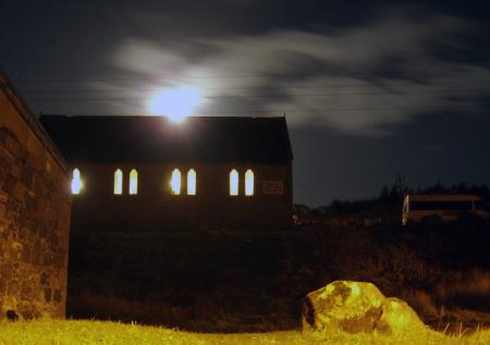 Full moon over the Baptist chapel